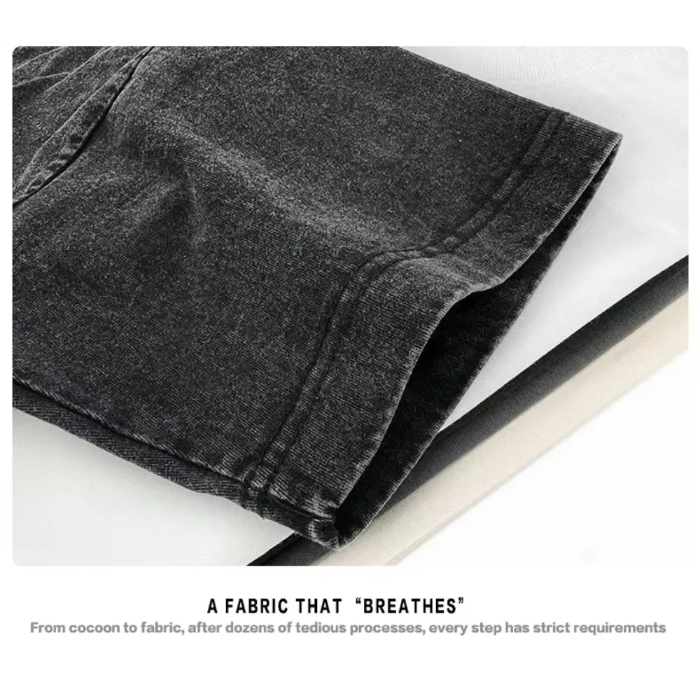 2025 Harajuku Street Wash T Shirt Retro Japanese Anime Printed Cotton T-shirt Men's Women's Summer Short Sleeve Tshirt