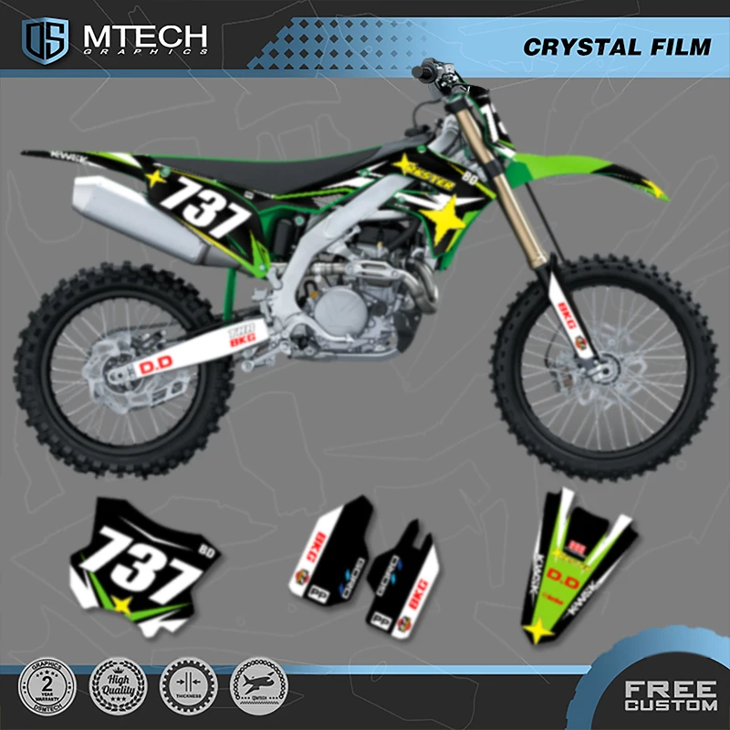 

DSMTECH MOTOR For KAWASAKI KXF450 KX 450 2019 2020 2021 2022 2023 KXF250 2021-2024 Motorcycle Graphics Decals Sticke kits 001