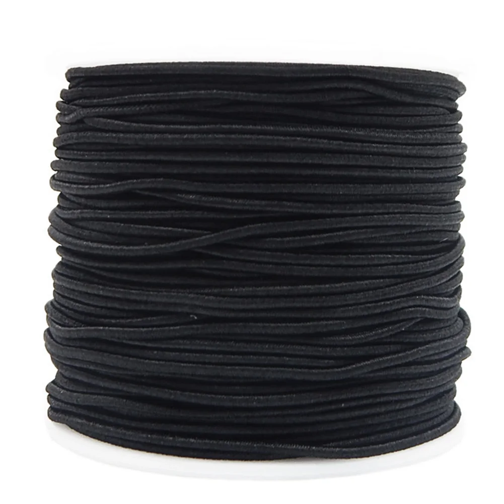 1.5mm/1.2mm/1mm/0.8mm Round Cylindrical Elastic Cord Round Cylindrical Core-spun Sewing Accessories Hats/Beading Craft Supplies