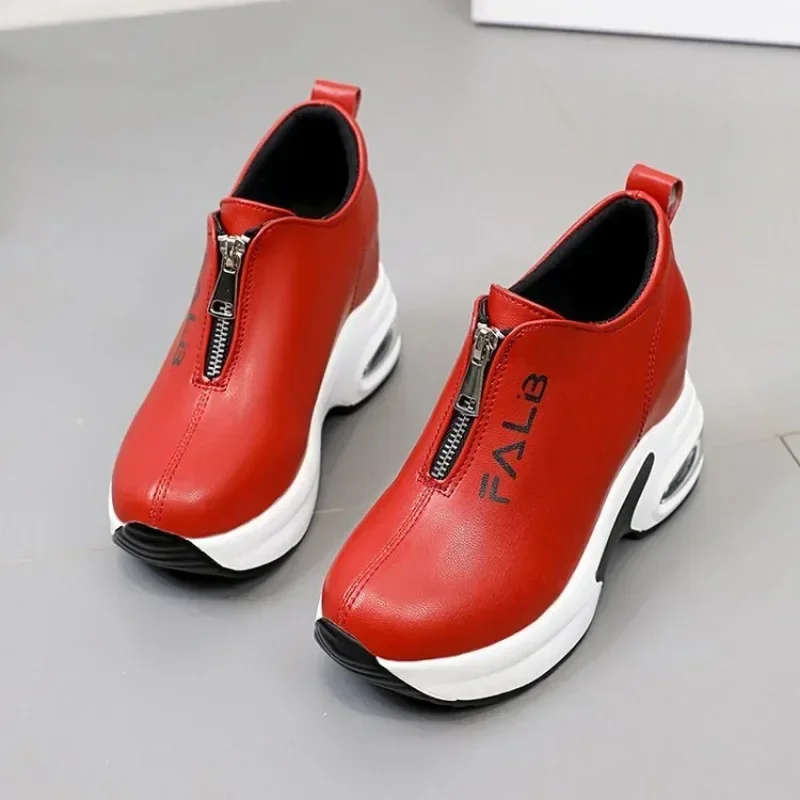 2024 Black Women Sneakers with Platform Wedge Sneakers Women Shoe Casual Lady Vulcanized Shoes White Height Increase Shoes Women