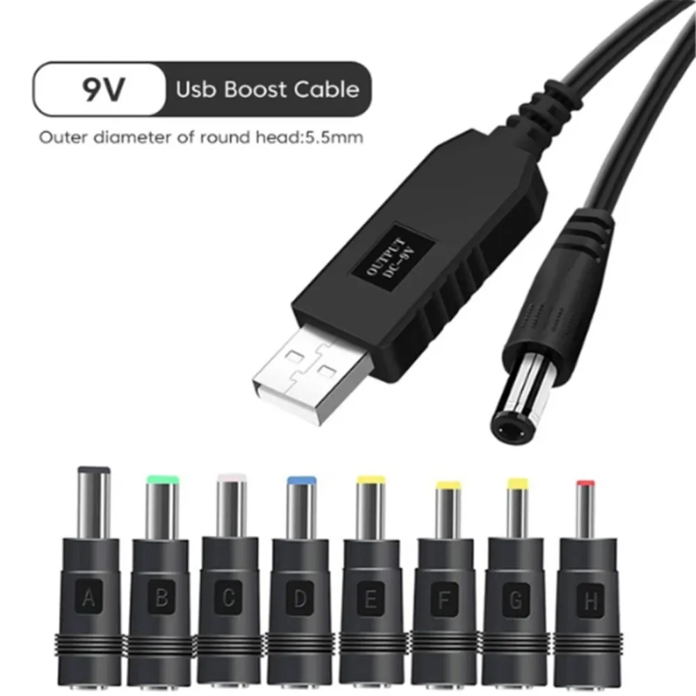 كابل تعزيز 12 فولت - كابل تحويل USB 5 فولت إلى 12 فولت/9 فولت، سلك طاقة USB إلى تيار مستمر لأجهزة التوجيه. لإمدادات الطاقة للجهاز،
