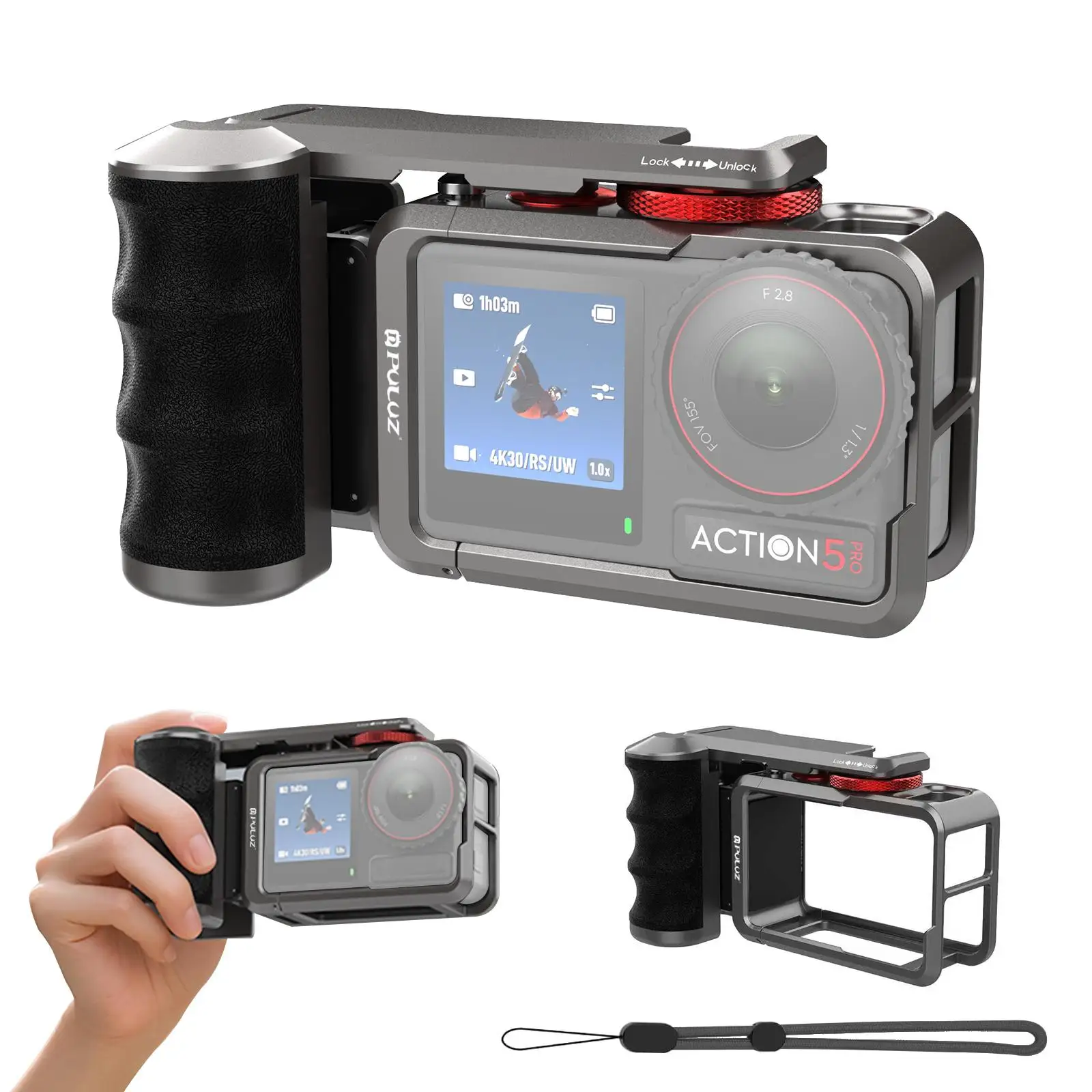 

Металлический адаптер для камеры с набором рукояток для DJI Osmo Action 5 Pro/4/3 Аксессуары для экшн-камеры