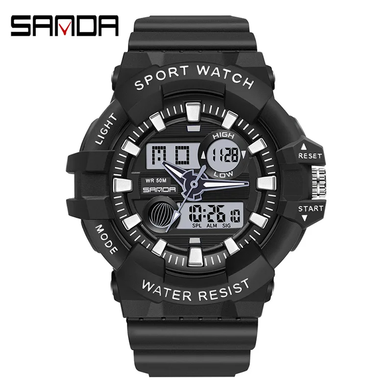 

Fashion Sanda Brand Women's Sports Watches Military Waterproof Watch Analog Digital Ladies Clock Casual Relogio Feminino 3037