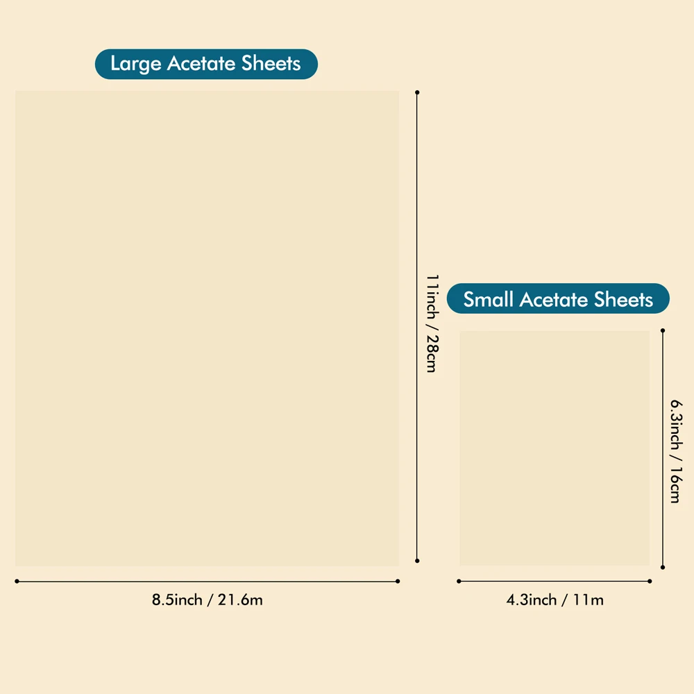 8.5X11Inch /4.3X6.3Inch Heat Resistant Clear Acetate Sheets for Shaker Cards Making Transparent Shaker Stencils Journals Craft