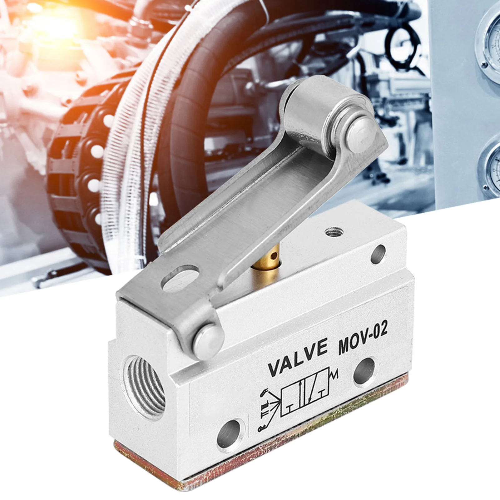 MOV-02 G1/8 Filetage Rouleau Levier Air Pneumatique Mécanique Valve 0-0.8MPa