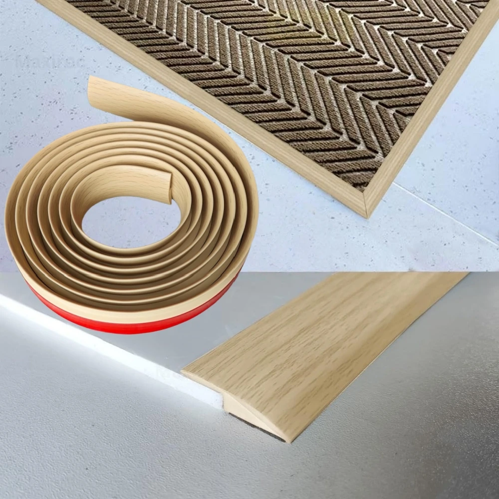 1pc 2mX3,5cm Teppich Zu Fliesen Boden Übergang Streifen Tragen-beständig Cuttable Schwelle Abdeckung Haushalt PVC kante Streifen Tür