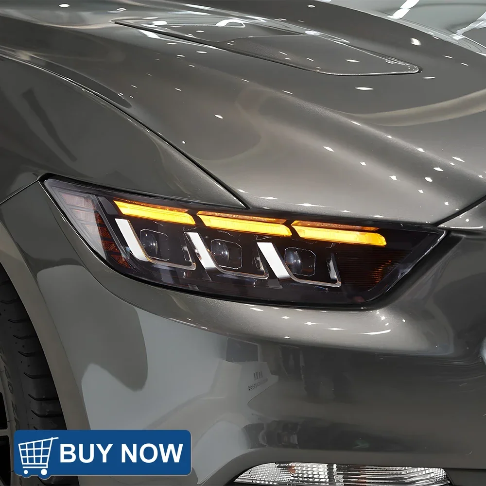 

For Ford Mustang 2015-2017 LED Auto Headlights Assembly Upgrade Dynamic Flashing 3 Projector Lens Car Front Lamps Accessories