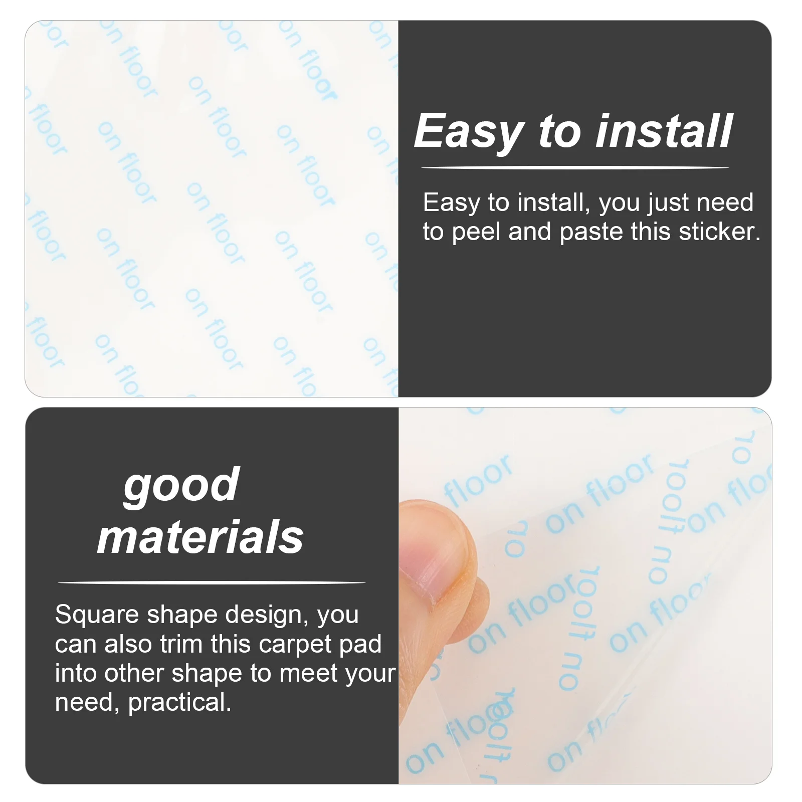 12 قطعة منصات سدادة نونسليب لاصق السجاد تحديد الشارات شريط اللزوجة القوية لأرضيات الرخام الصفائح الصلبة #4