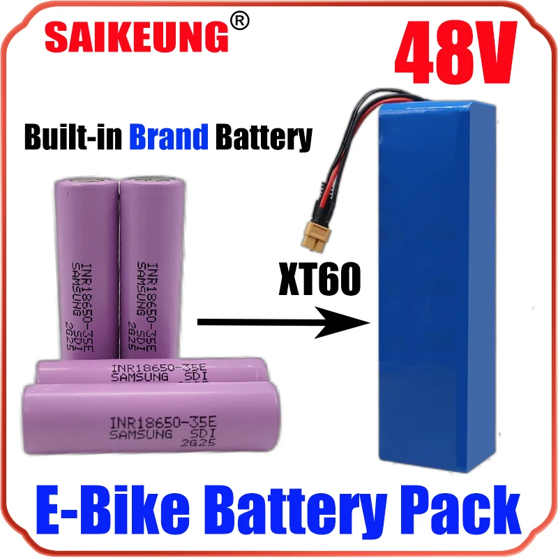 Ebike Battery 48v 20ah 24ah 25 30ah 1000w Akku 15ah 35ah 40ah 2000w Bateria Para 12ah 23ah 50ah 250w-3000w Lithium Battery Pack