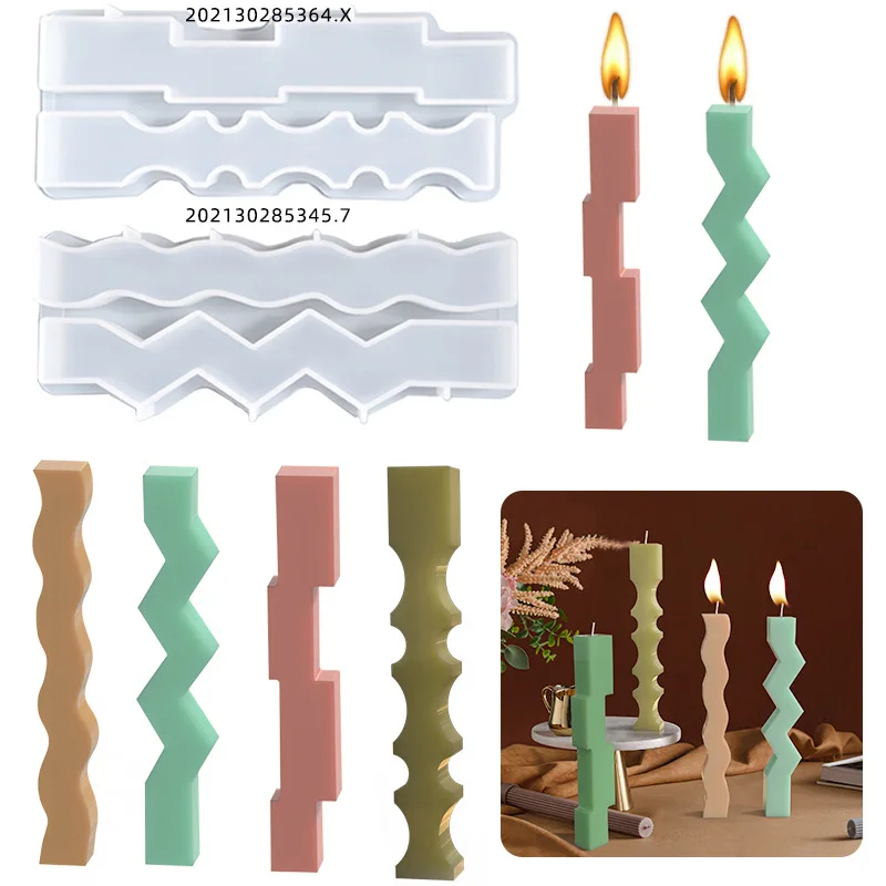 Special Shaped Long Pillar Candle Handmade Wave 3