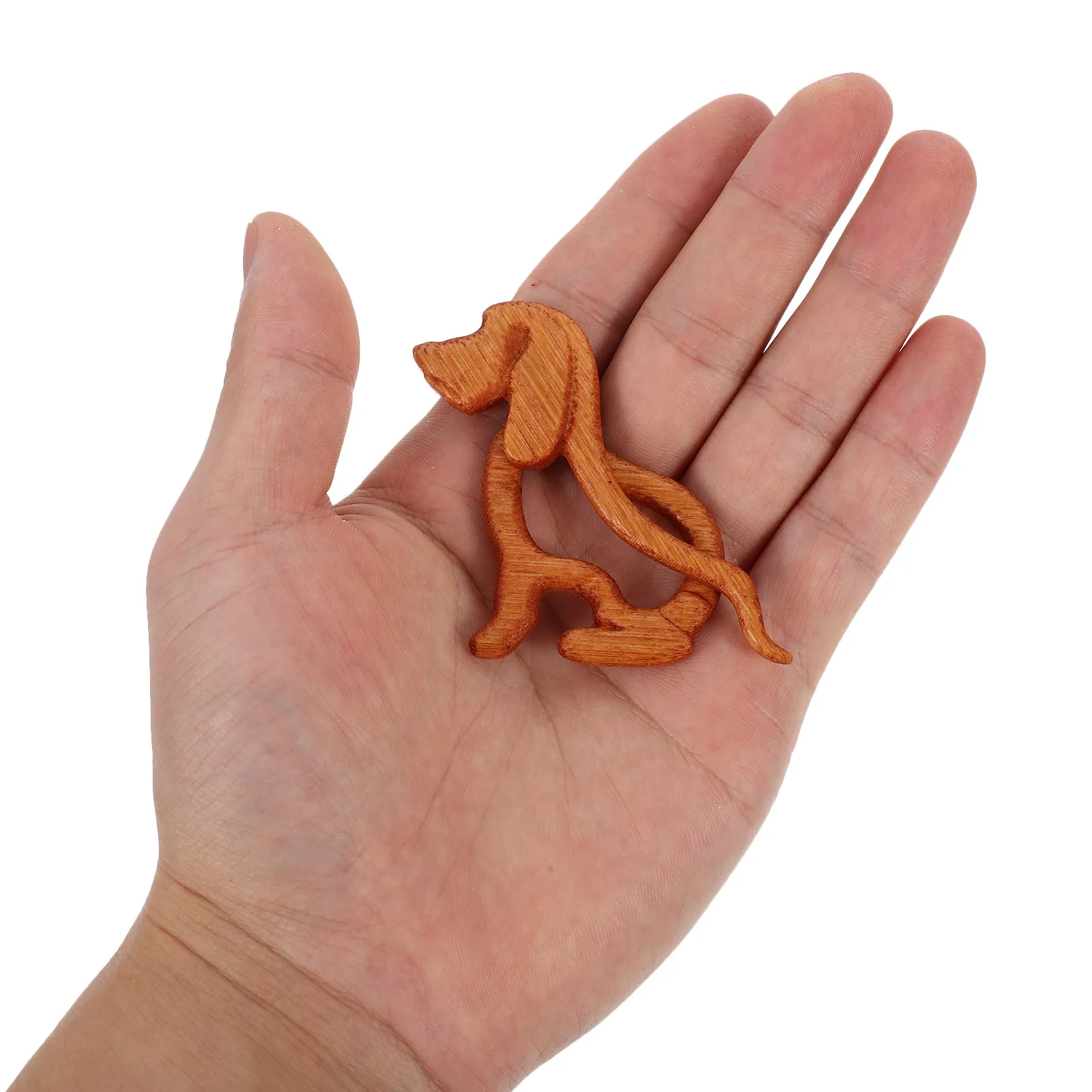 Wooden Dog Brooch Pin Bamboo Sweater Brooch for Women Handmade Animal Lapel Pin Scarf Shawl Cardigan Dress Safety Closure Clip