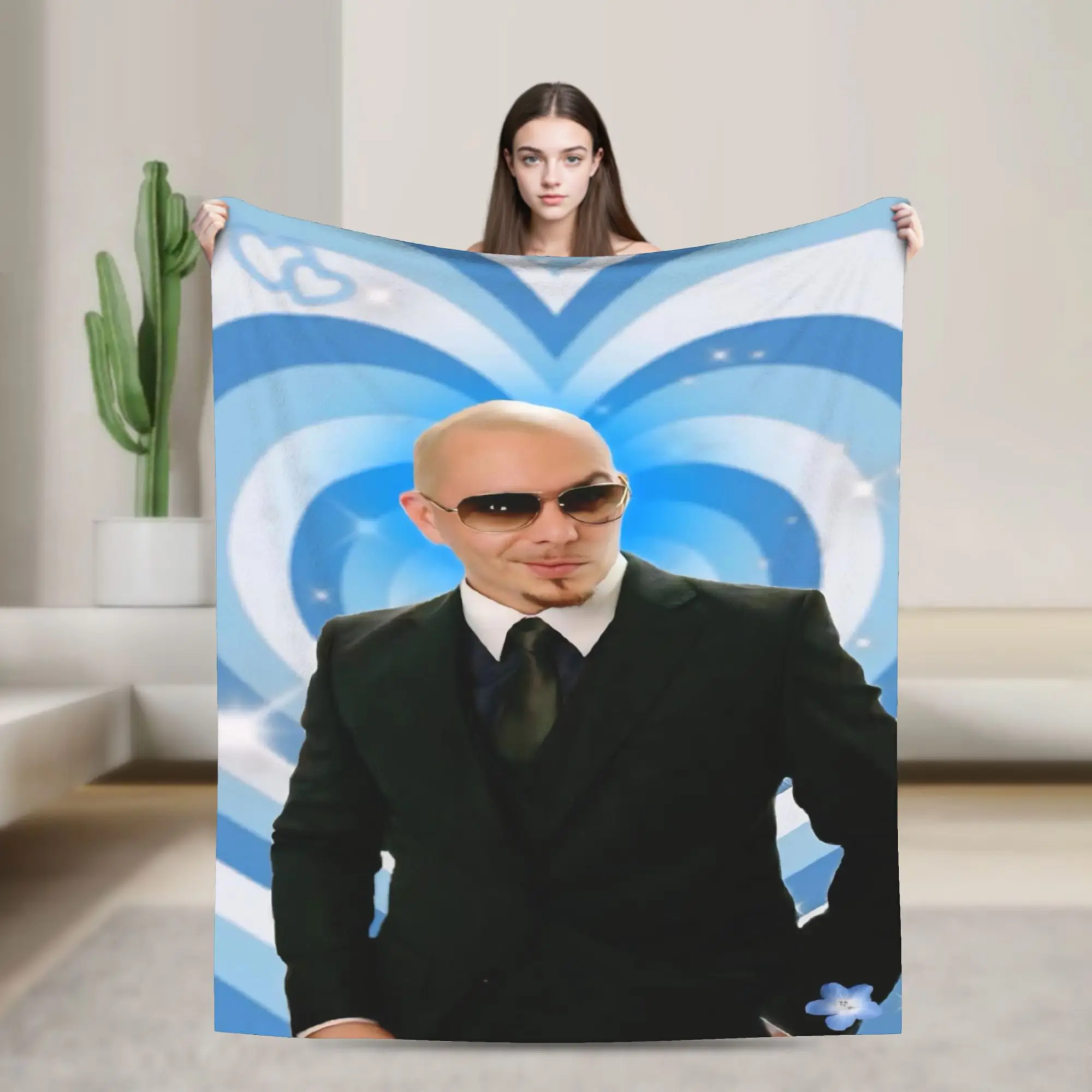 Singer Pitbull Tour 2026 Throw Blanket for Couch  Fuzzy Soft Plush Blanket 50x60 Inch Multiple Sizes Bedspreads for All Seasons