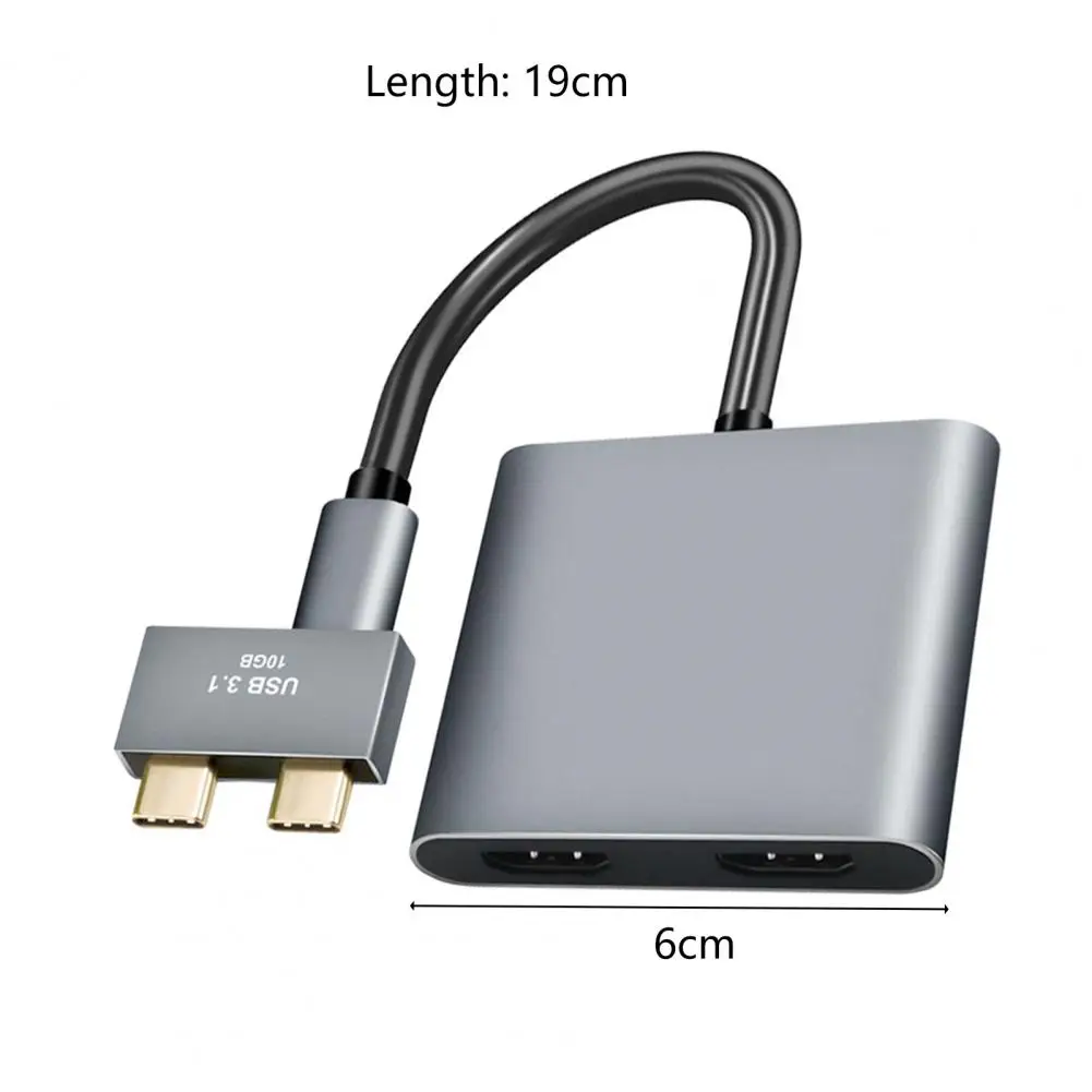 도킹 스테이션 듀얼 스크린 알루미늄 합금 3 in 1 Type-C 듀얼 HDMI-호환 USB-C 허브 MacBook Pro/Air 2018-2020 용