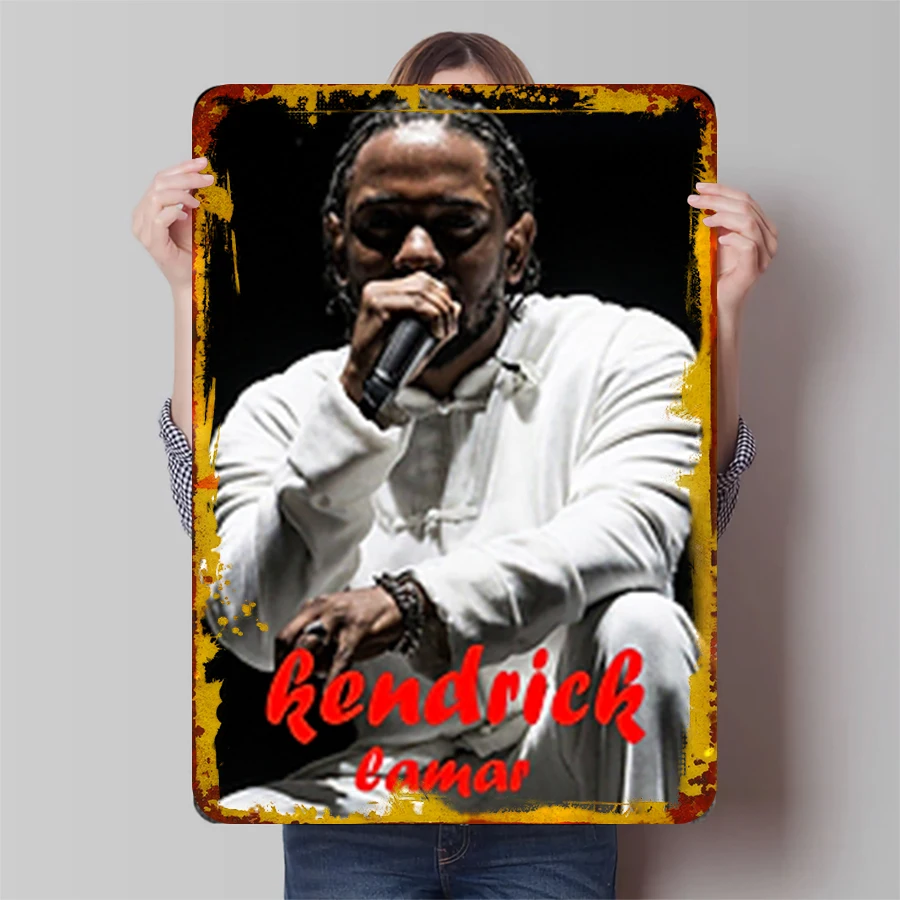 Kendrick Lamar Music Star Metal Wall Art Custom Singer Poster Decor for Bedroom Living Room Home Decoration
