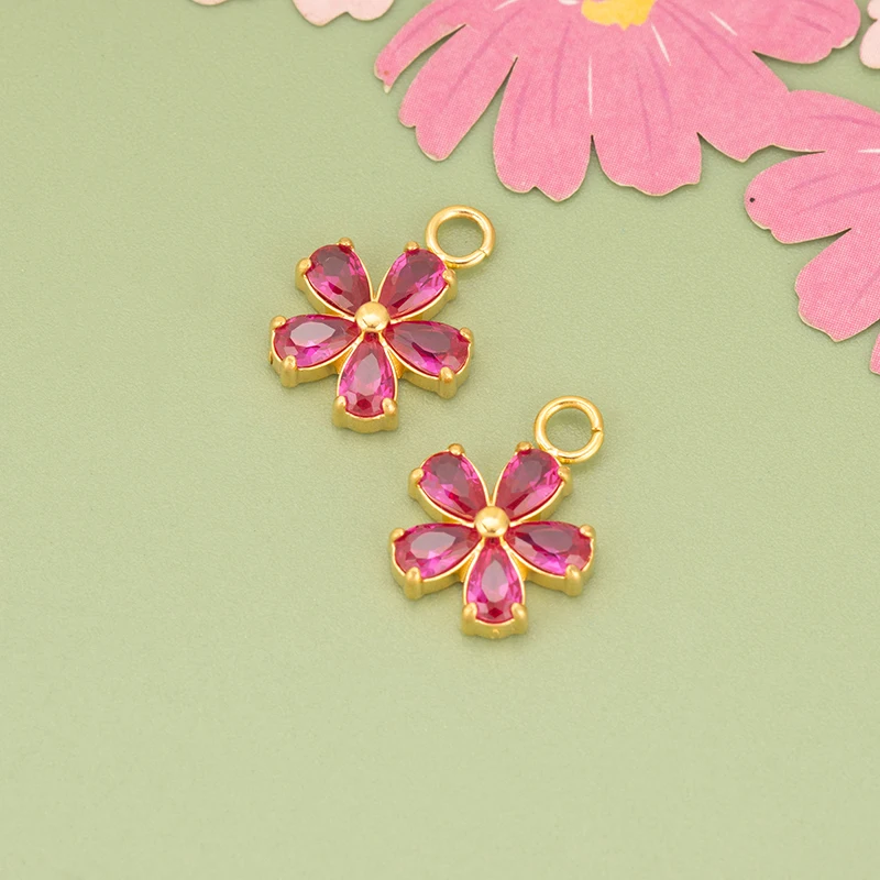 assoonas, 4 Stück/Set, MI70, wasserdichte Schmuckaccessoires, 316L-Edelstahl, Zirkonia, Anhänger, Schmuckzubehör, DIY-Anhänger – Detail 6