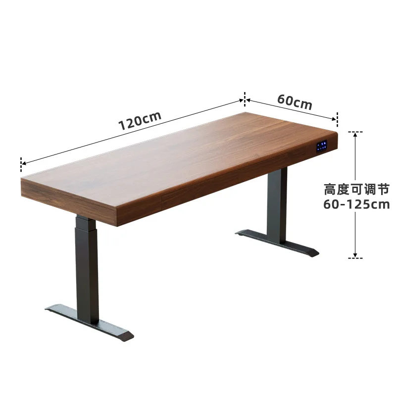 North American black walnut electric lifting table medium antique solid wood computer desk with drawers desk workbench