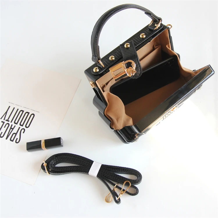 Black Car Shape Women Handbag Shoulder Bag Acrylic Box Style Purse Crossbody Bag Female Party Clutch Designer Evening Bag 2022