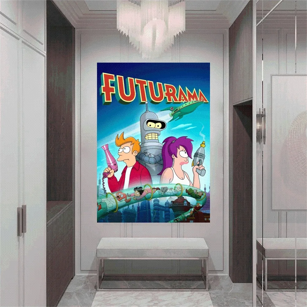 Cartoon F-Futuramas Poster Home Office study Wall Bedroom Living Room Kitchen Decoration Painting