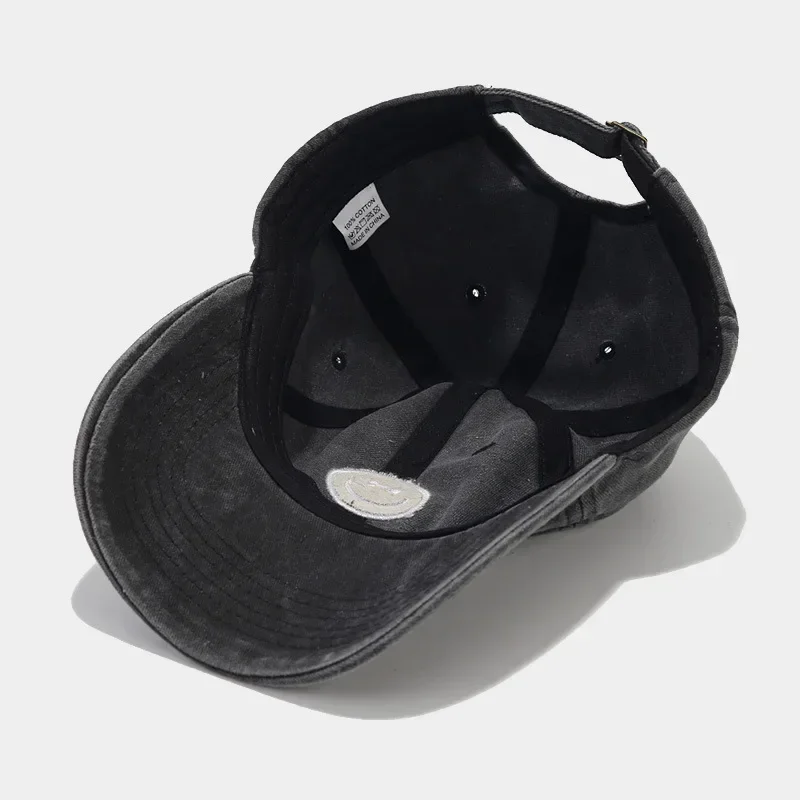 Gewaschene Baumwolle Baseball Caps Frauen Männer Weiche Snapback Hut Outdoor Sport Trucker Gorras Lächeln Gesicht Stickerei Hip Hop Papa Hut Geschenke – Detail 13