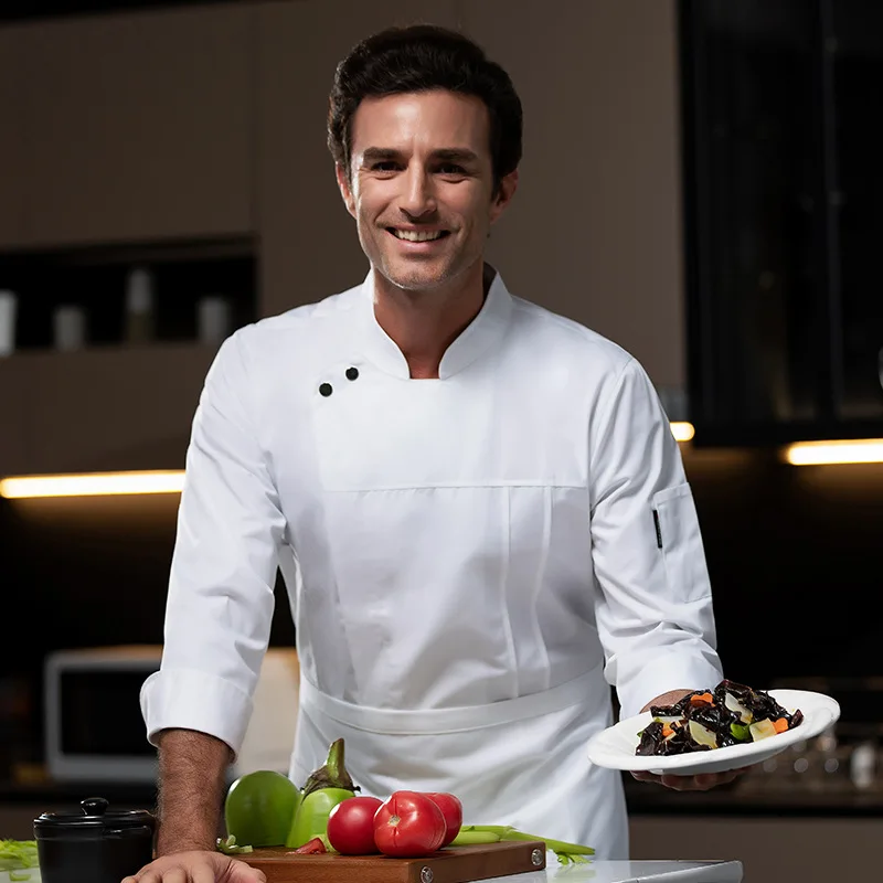 Uniforme de Chef de Restaurant occidental, tenue d'automne et d'hiver, restauration, hôtel, cantine, boulanger, magasin de gâteaux, vêtements de travail à manches longues