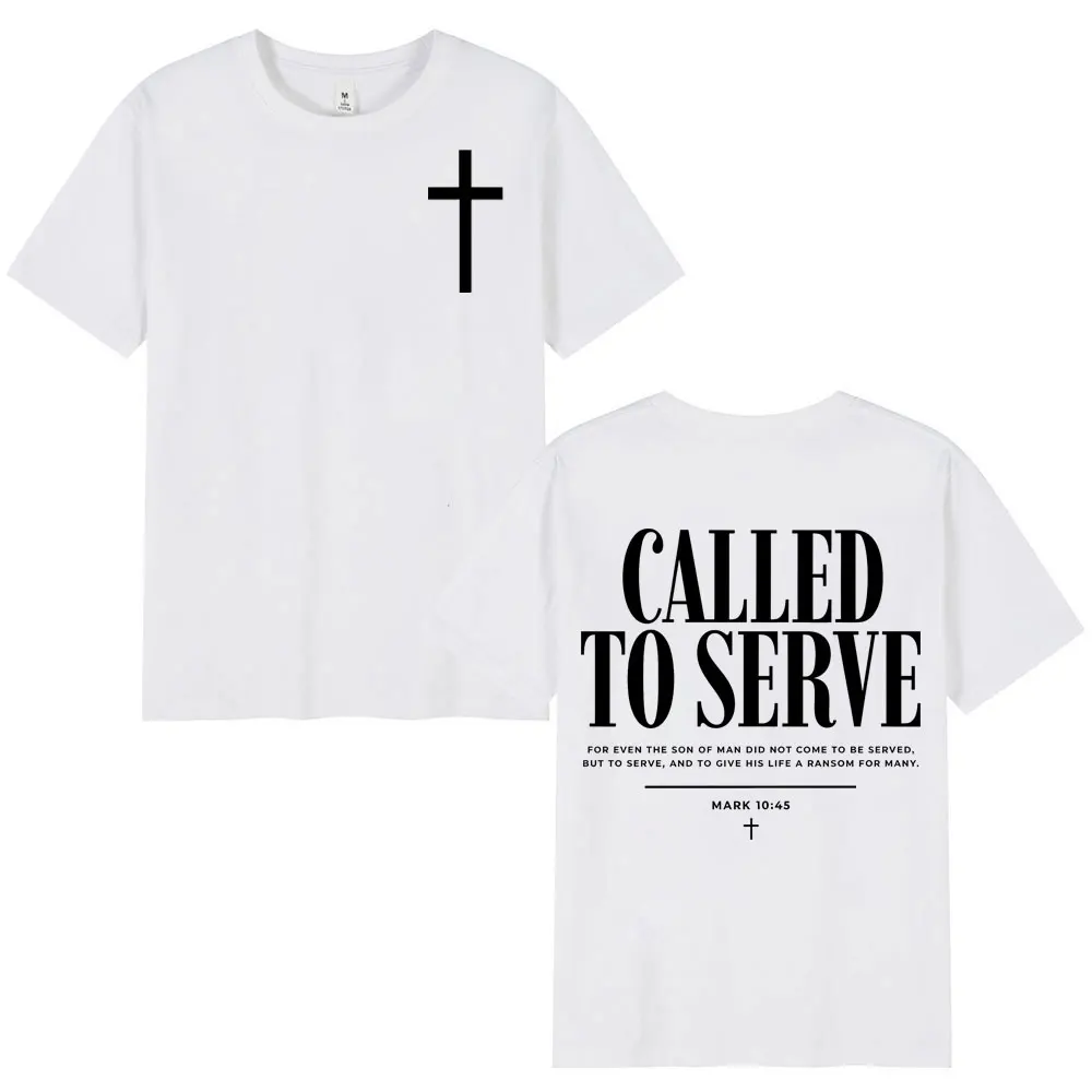 Called To Serve Christian Bible Verse T-shirt Men Women Fashion Vintage Short Sleeve T Shirt Summer Casual Loose Cotton T-shirts