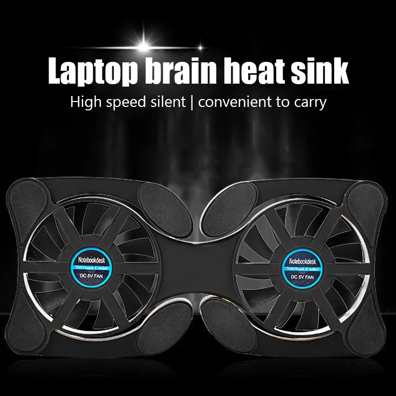 Foldable Laptop Coolling Base Universal Usb Dual Fan Radiator Mute Cooling Pad for 14 Inch Notebook for Laptop Stand Accessories