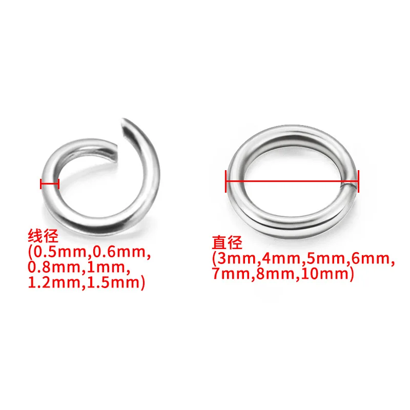 Lot 1000pcs Jump Ring & split rings MORE size Stainless Steel Silver Findings Markings Jewelry accessories DIY  Beading Craft