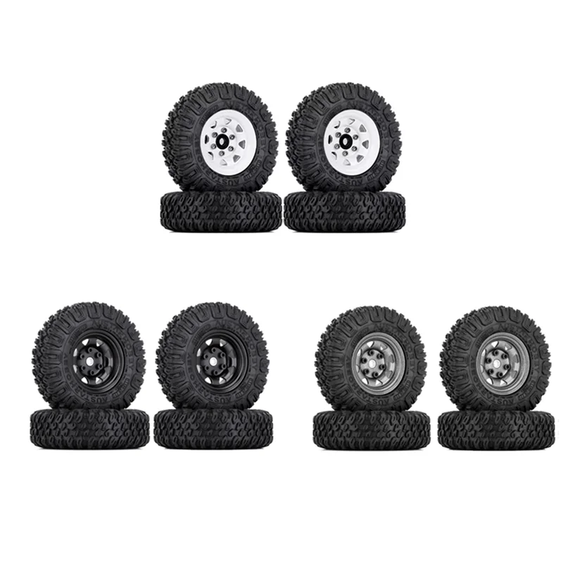 A45F-4PCS 85Mm 1.55 Metalen Beadlock Velgen Banden Set Voor 1/10 RC Crawler Auto Axiale Yeti Jr RC4WD D90 TF2 Tamiya
