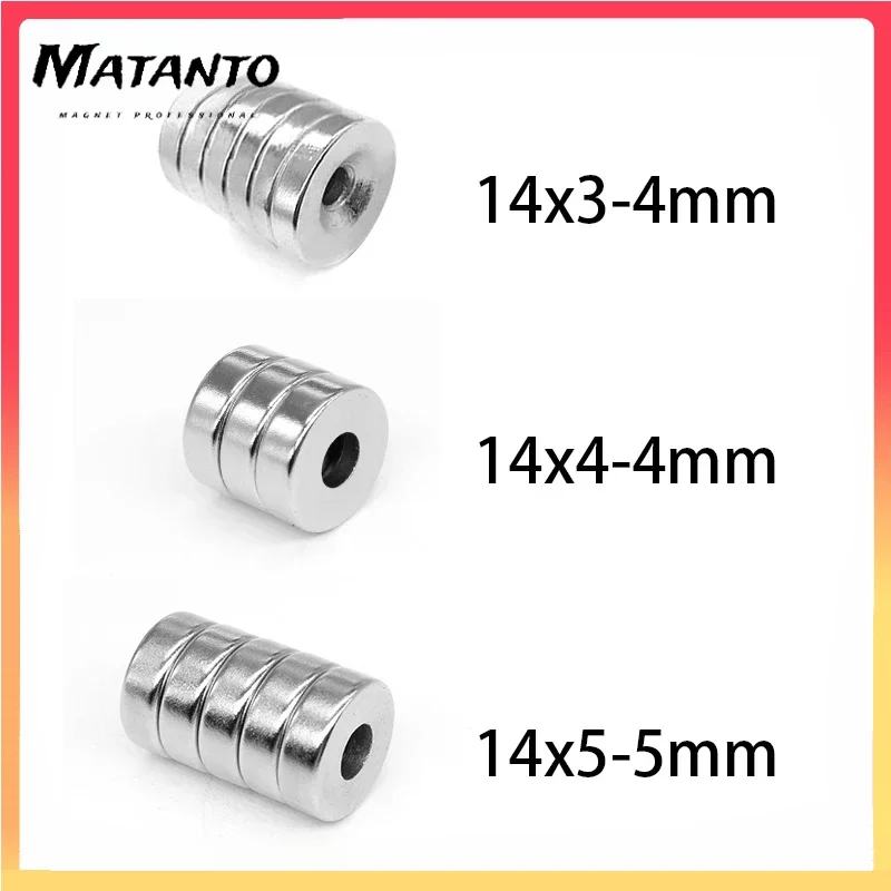 

10/20/50/100PCS 14x3-3mm 14x4-4mm 14x5-5mm Disc Strong Powerful Magnets with Hole Countersunk Round Neodymium Magnet