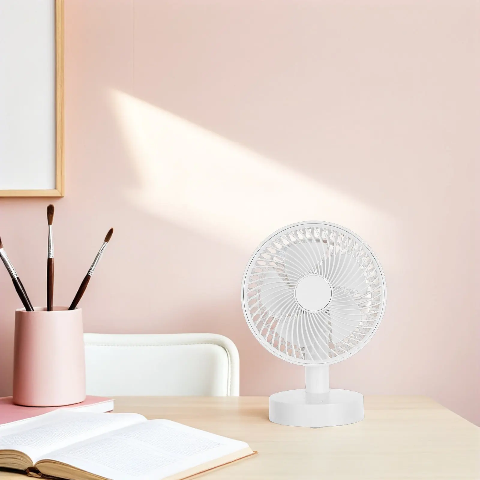Mini USB Rechargeable Fan Portable Wireless Desk Fan Strong Wind Fine Adjustment Quiet Operation for Car Office Home Travel