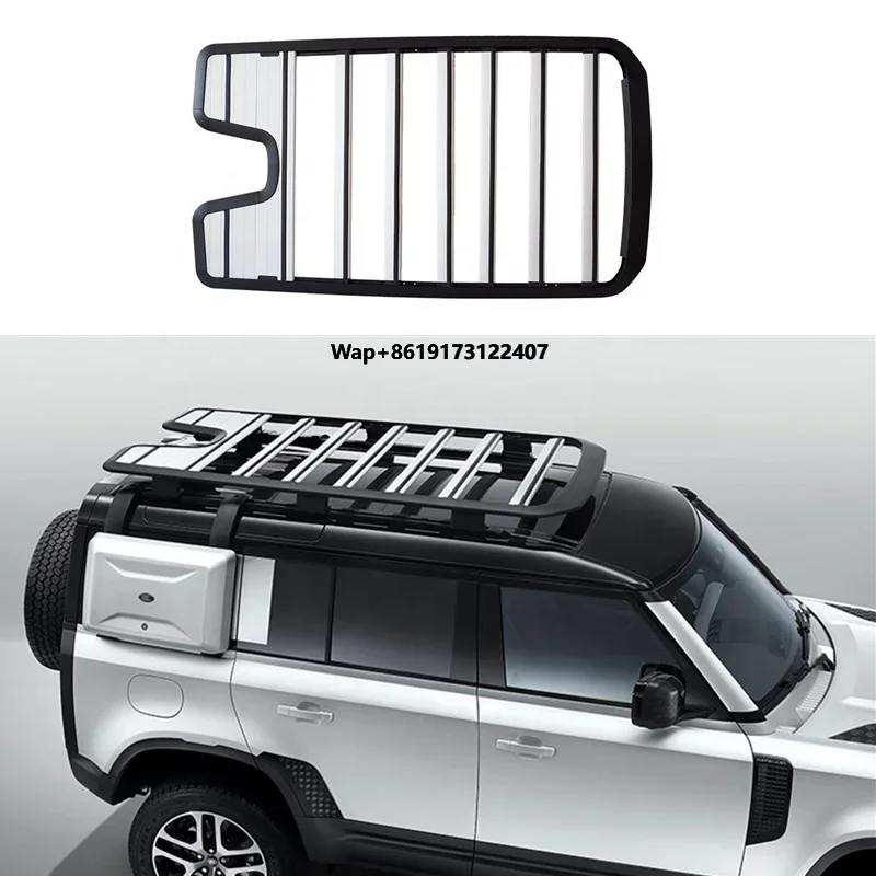 

Aluminum Alloy Top Roof Rack Rail Luggage Boxes Folding Ladder Equipment Box Roof Basket for Defender 2020 2021