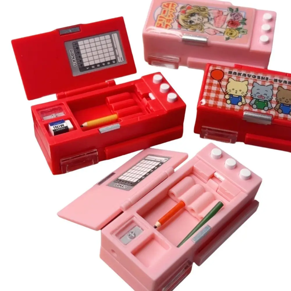 Meninas presente em miniatura casa de bonecas lápis caso fingir brinquedos design realista caixa de lápis modelo ornamento jogar casa mini caixa de papelaria