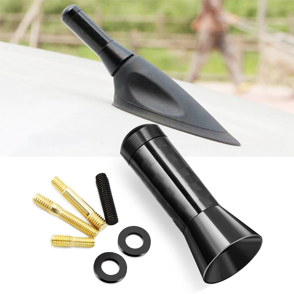 3.5CM Universal Car Carbon Fiber Short Antenna Black Auto Roof Radio Aerial Mini Fm Antenna Automobiles Car Antenna