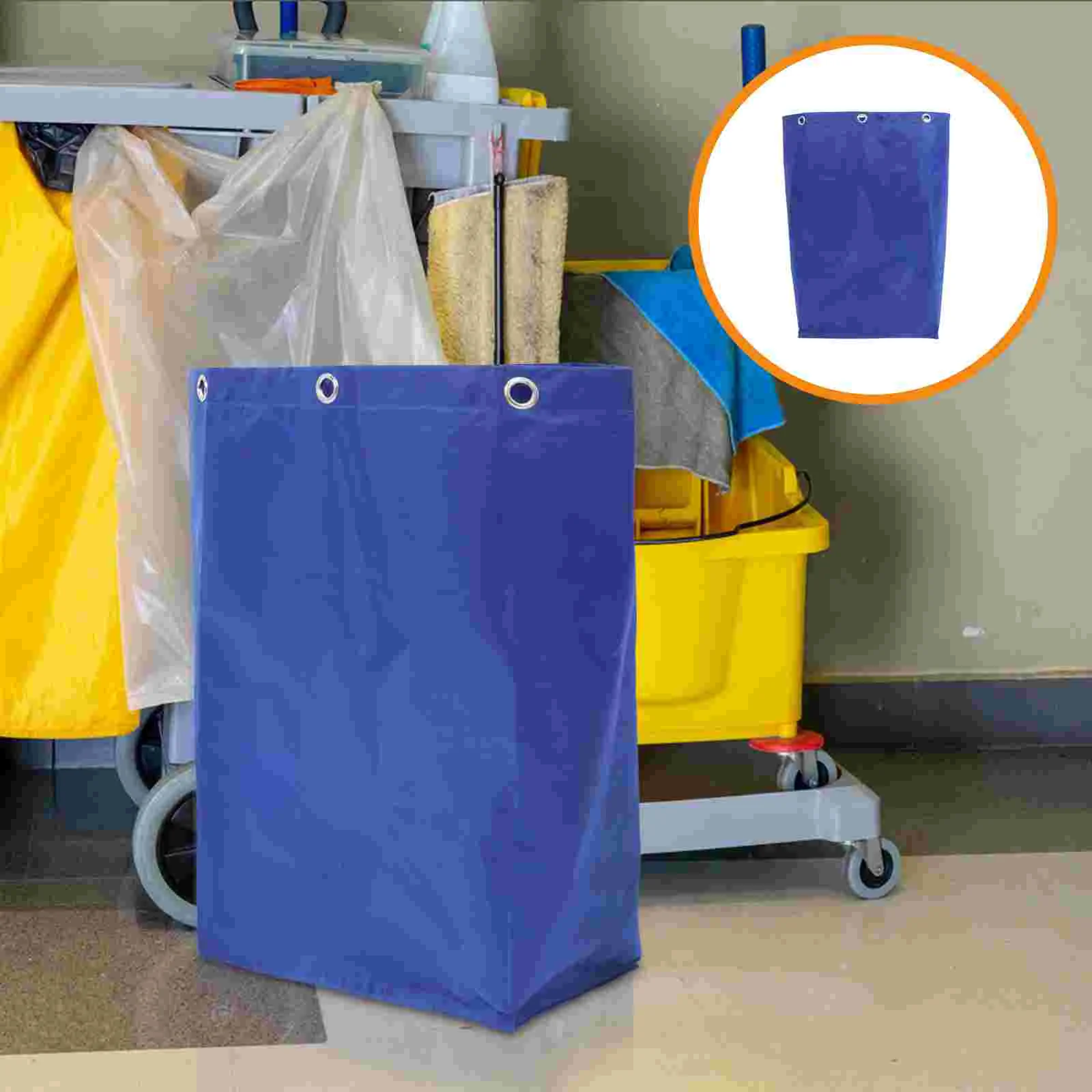 

1PCS Heavy Duty Trash Collection Canvas Storage Car Garbage Bag Janitorial Cart Pouch Cleaning Supplies Storage Cleaning Car