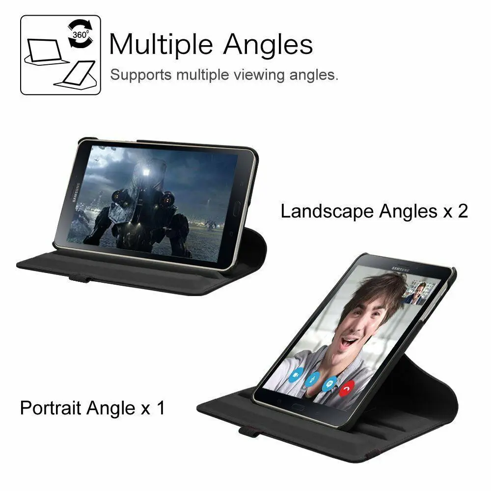 Case For Samsung Galaxy Tab A 8.0 2017 Funda Smart SM-T380 SM-T385 360 Degree Rotating Flip Stand Cover with Hard Hard - view 4