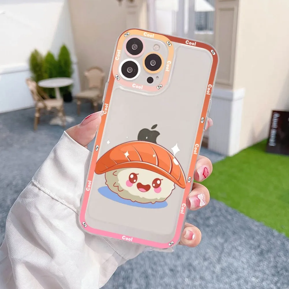 Food Sushi Phone Case For Samsung S 20 21 22 23 Lite Plus Ultra Clear Mobile Cover Funda