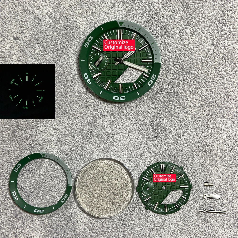 Casioak offshore GA2100 GA2110 mod kits dial set face 4 in 1 marker rings watch hand Sapphire lumious lume