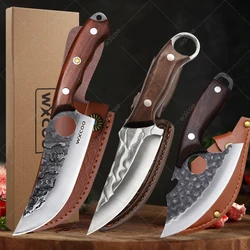 WXCOO Hand-held Meat Knives Barbecue Meat Barbecue Knife Stainless Steel Butcher Boning Knife Kitchen Slicing Knife with Cover