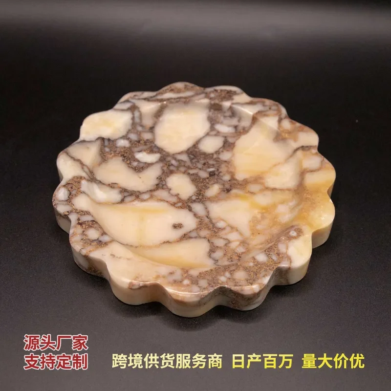 Small Marble Tray for Jewelry Storage Cream Style Makeup Organizer Light Luxury Decorative Table Ornament High End Vanity