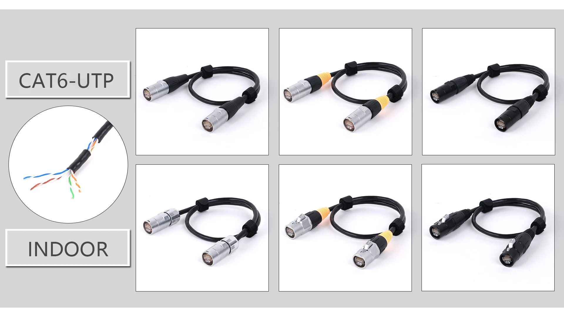 0,3 M-100 M 1 PC CAT6 RJ45 Bühne EtherCON Verlängerung Ungeschirmtes Kabel Outdoor & Indoor LAN Netzwerk UTP Kabel mit Zinklegierung Stecker – Detail 11