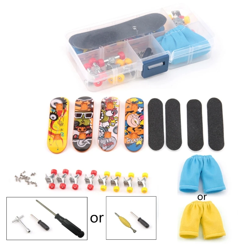 Finger Skateboard DIY Kits Mini Fingerboard Toy Professional Finger Skate Boarding Deck for Kids Adult Finger Sports Toy