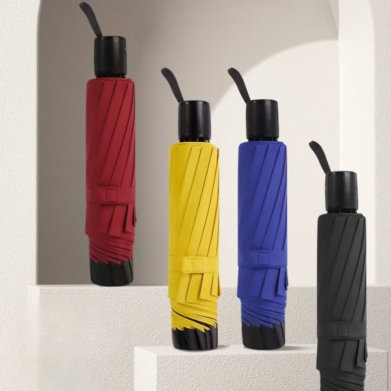 Thickened Large Size Rain Umbrella Windproof Sunshade Reversing Schooling Umbrella Anti-Bash Resistant for Heavy Rain 128cm