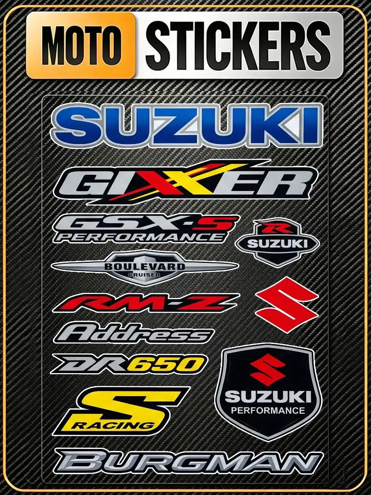

Долговечные водонепроницаемые светоотражающие наклейки FOR SUZUKI RACING для маскировки царапин, подходят для мотоциклов, автомобилей, шлемов, холодильников, стаканов для воды