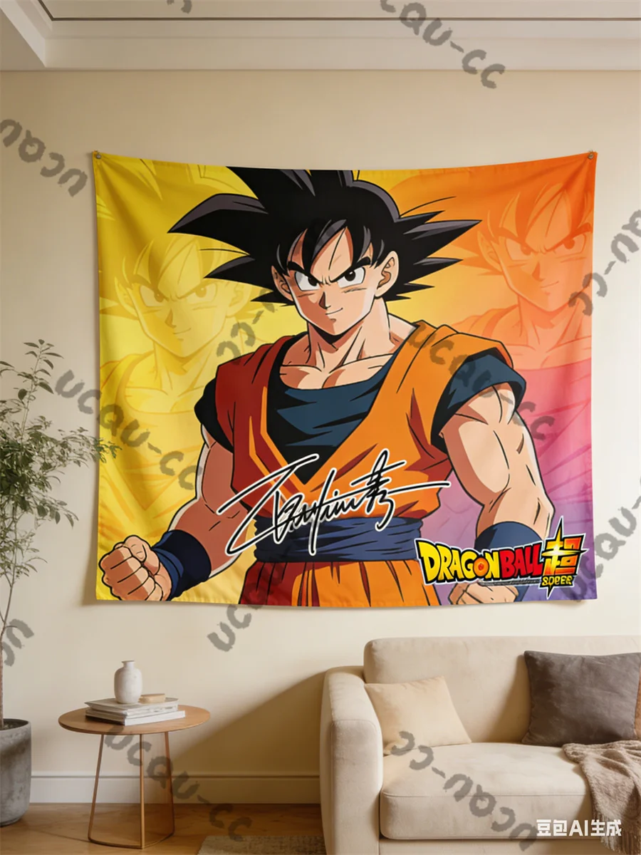 Dragon Ball Z Tapestry, Anime Fans Exclusive Limited Edition Wall Hanging, Classic Saiyan Goku Art Decor for Bedroom & Dorm Room view 4