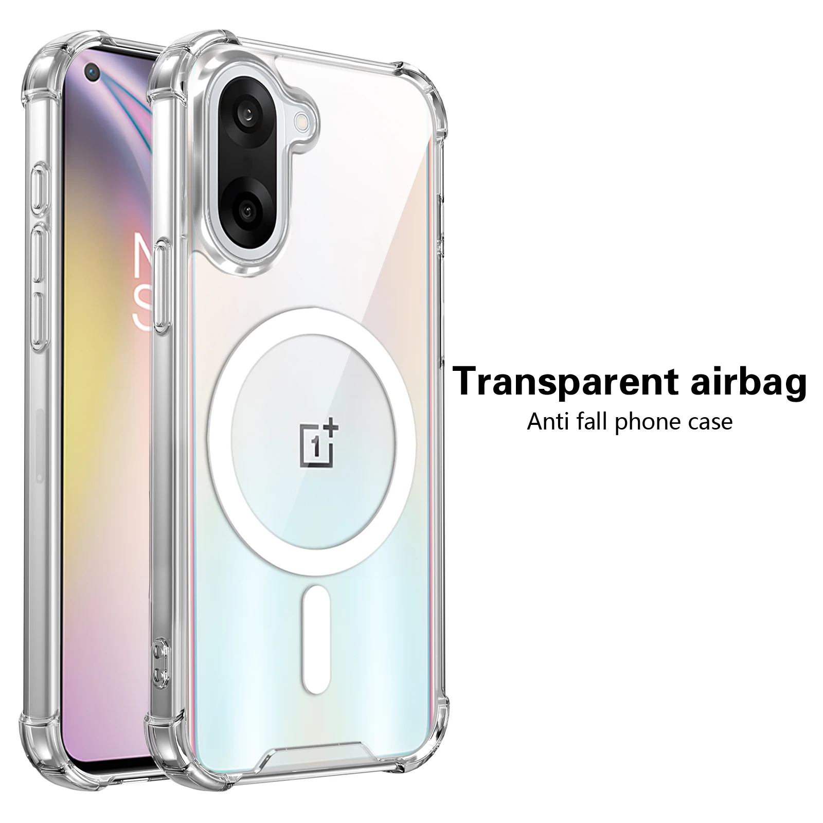 For OnePlus 15 13 R S T 5G Nord 5 Ce 5 Ace 6 6T 5G PC Case Magnetic Wireless Charging Four Corner Shockproof Clear Back Cover