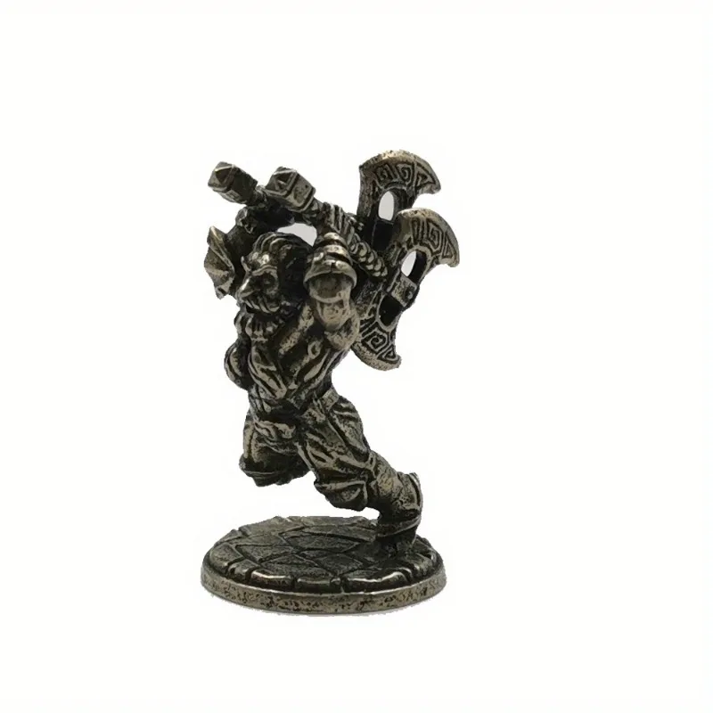 1PC Dwarf Legion Meteor Hammer Soldiers Models Toy Figurines Miniatures Metal Copper Mens Gifts Desktop Ornaments Decorations