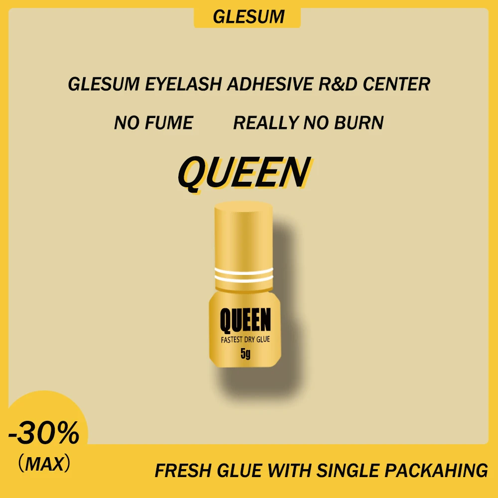 Glesum Eyelash Extention Glue Queen 0.1S-0.5s Dry Quick-Drying Adhesive With Free Shipping