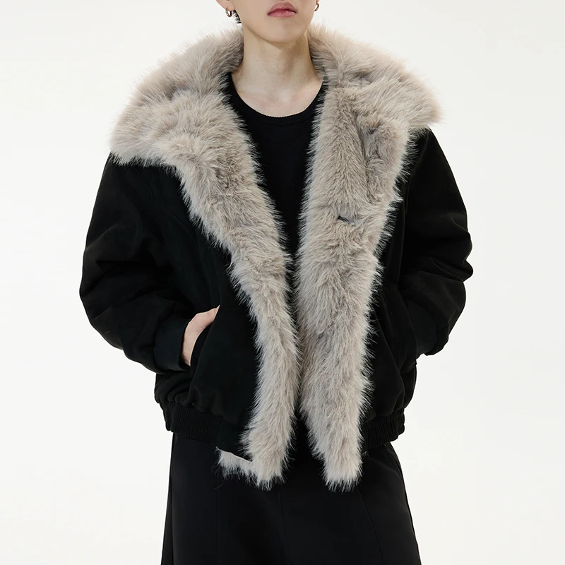 

2025 мужские зимние куртки, утепленные парки с меховым воротником, пальто, повседневные свободные стеганые куртки, уличная одежда, куртки большого размера в стиле Харадзюку