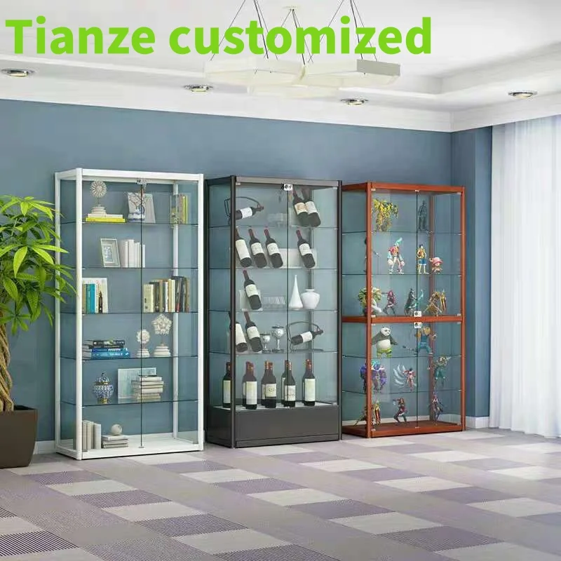 

(customized)Retail Upright Awards Display Showcase Vitrine Showcase Aluminum Glass Display with LED