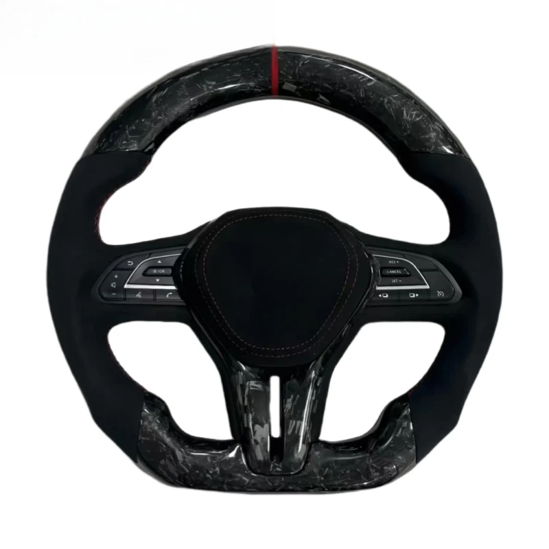 Customized Aircraft Style Carbon Fiber Steering Wheel Upgraded Flat Bottomed Car Steering Wheel